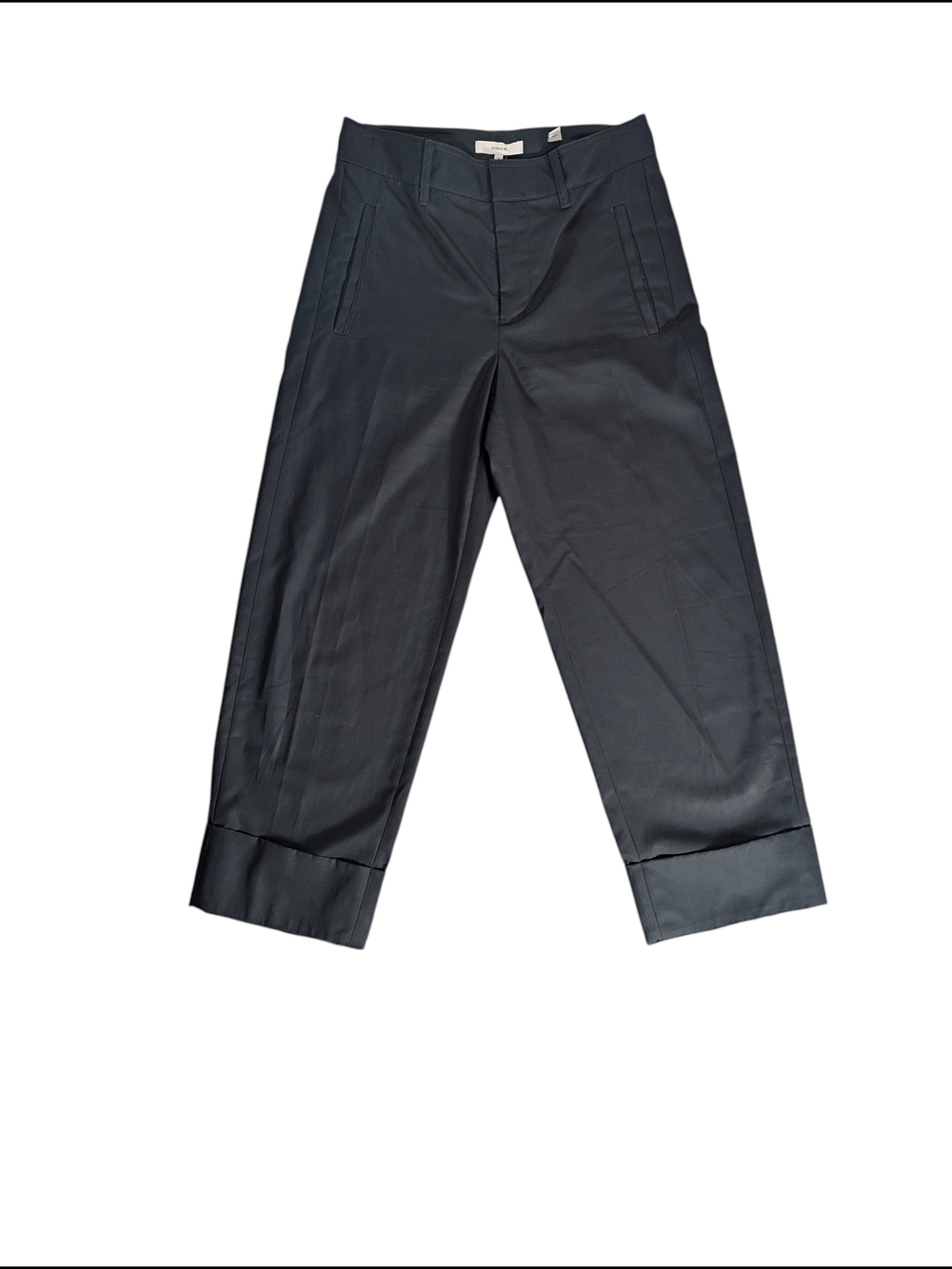 WOMENS VINCE GRAY CROPPED CUFFED DRESS PANTS SIZE 0